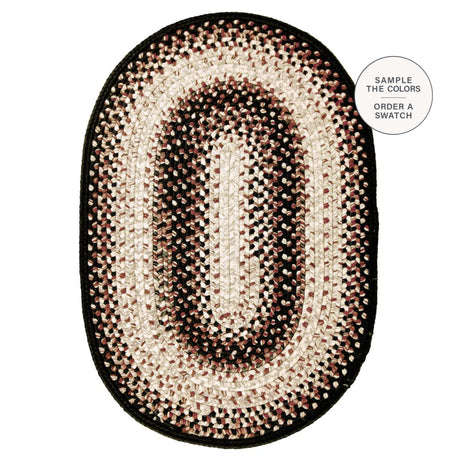 Black Mist Braided Oval Rug