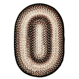 Black Mist Black-Brown-Cream Oval UD Braided Rug