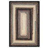 Black Mist Black-Brown-Cream Rectangular UD Braided Rug