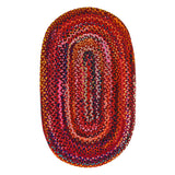 Bohemian Red Polyester Braided Rectangular Rugs