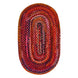 Bohemian Red Polyester Braided Oval Rugs