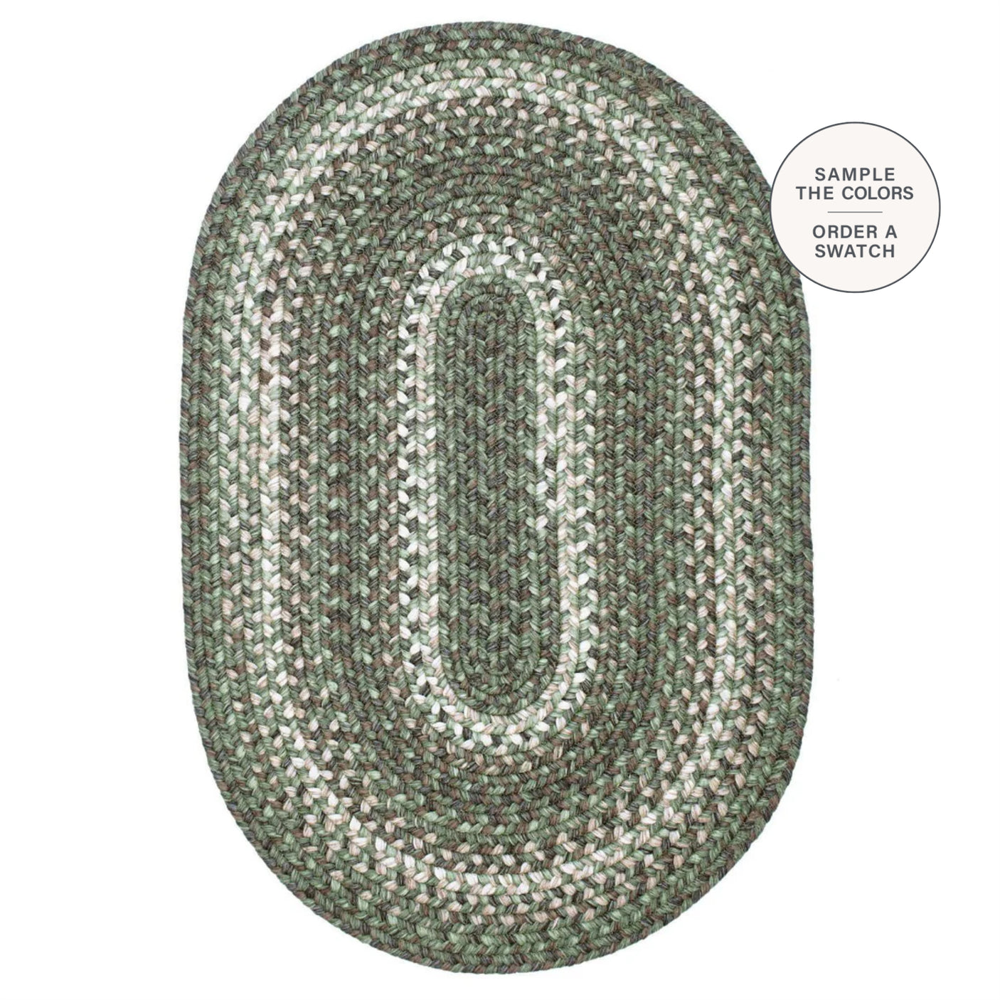 Cedar Ridge Green Oval Braided Area Rug