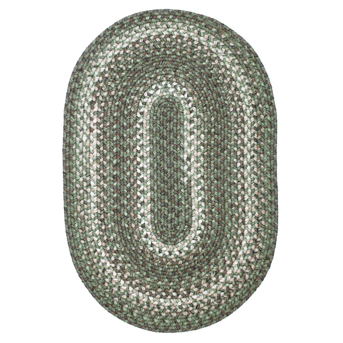 Cedar Ridge Green Ultra Durable Braided Oval Rug