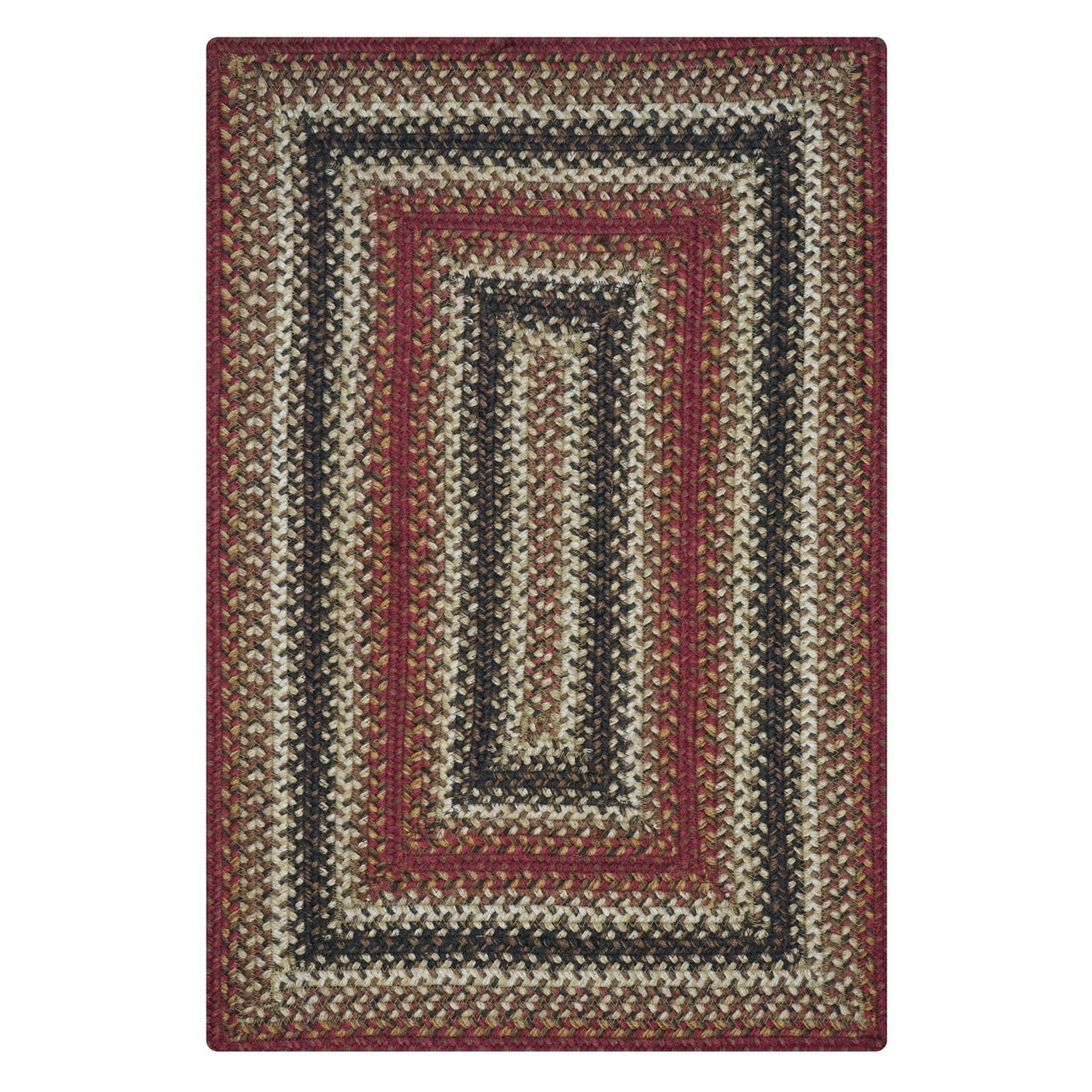 Chester Red Jute Braided Rectangular Rug primitive style