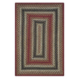 Chester Red Jute Braided Rectangular Rug primitive style