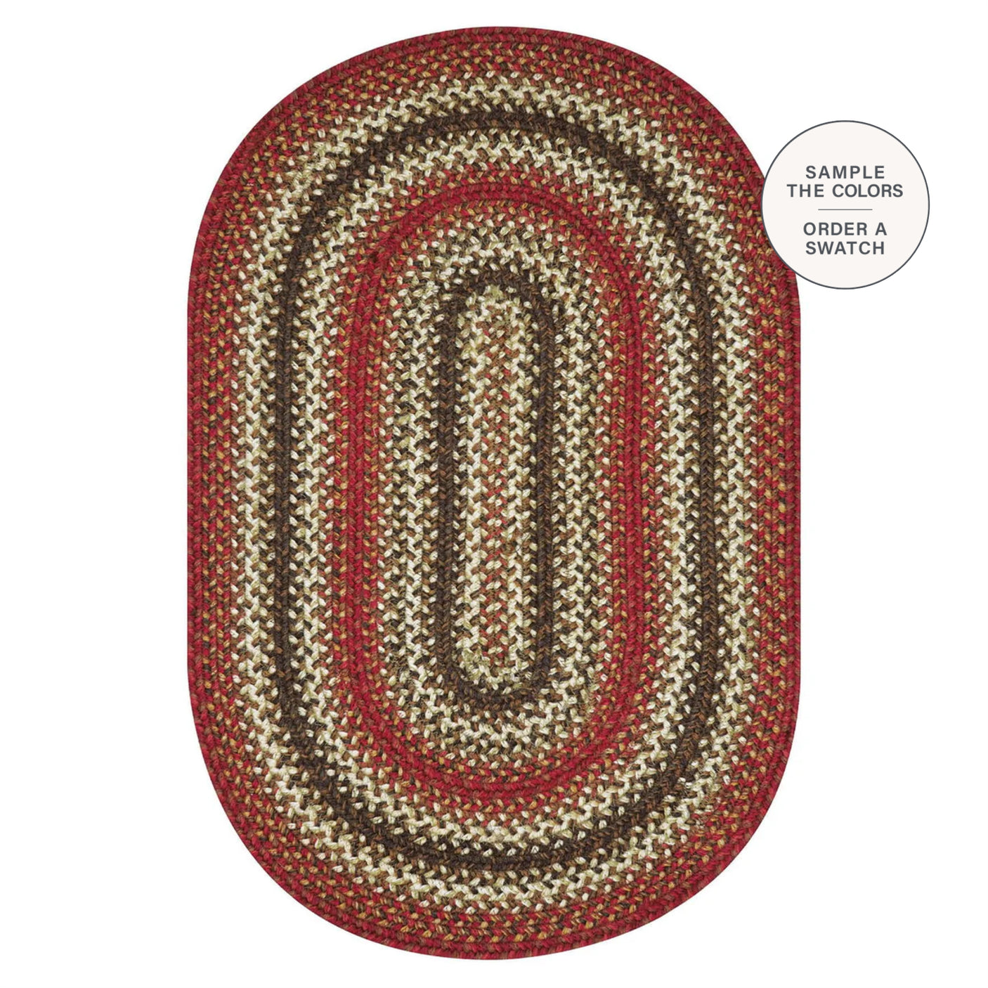 Chester Red Braided Jute Oval Rug