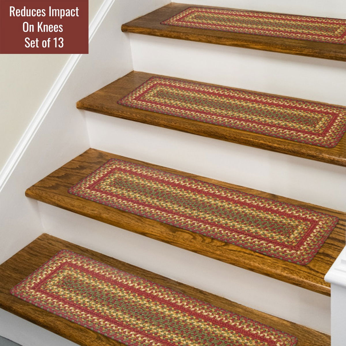 Rectangular Red Braided Accessories for stair treads