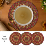 Round Red Braided Accessories for Wood Table use