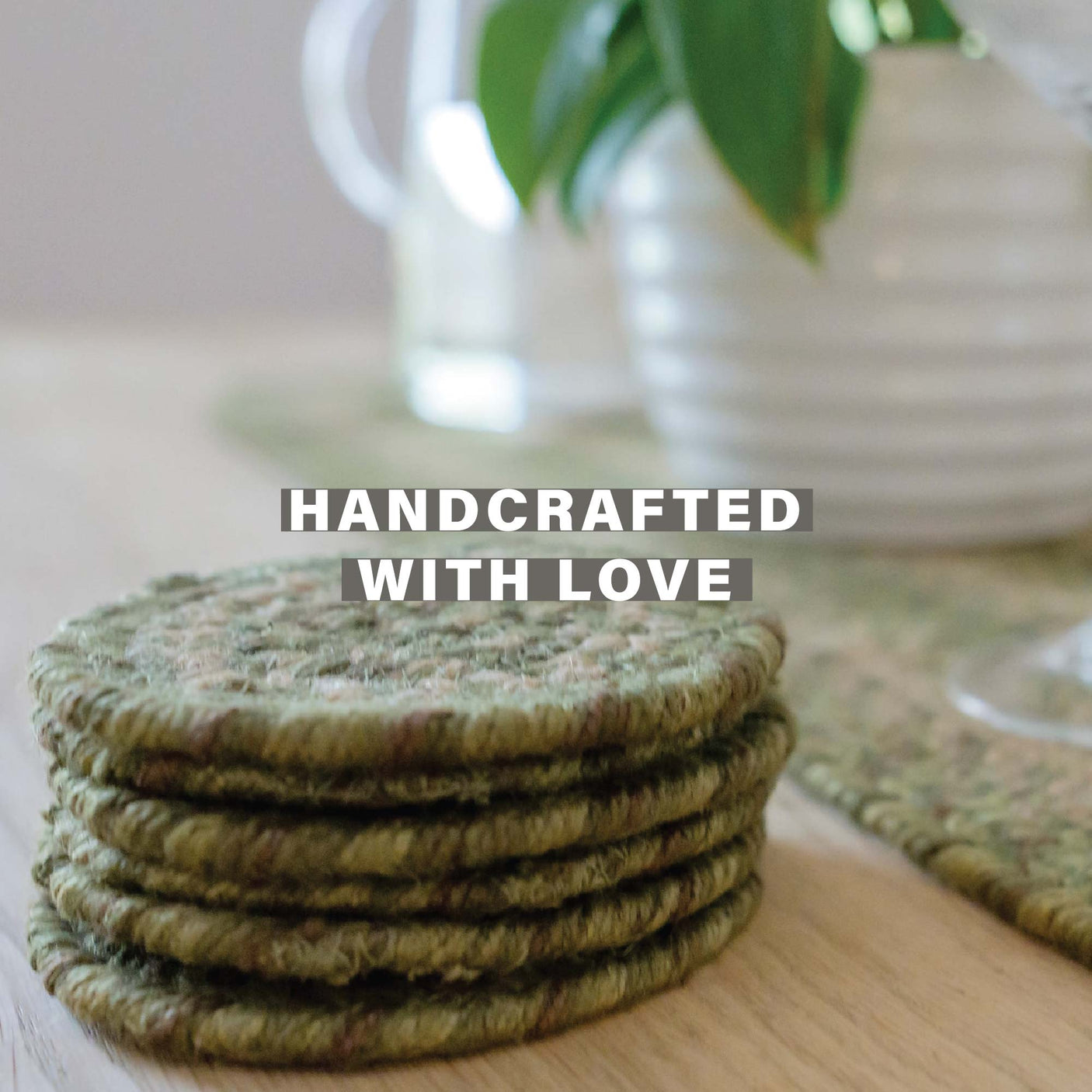 Grassland Green Jute Braided Accessories