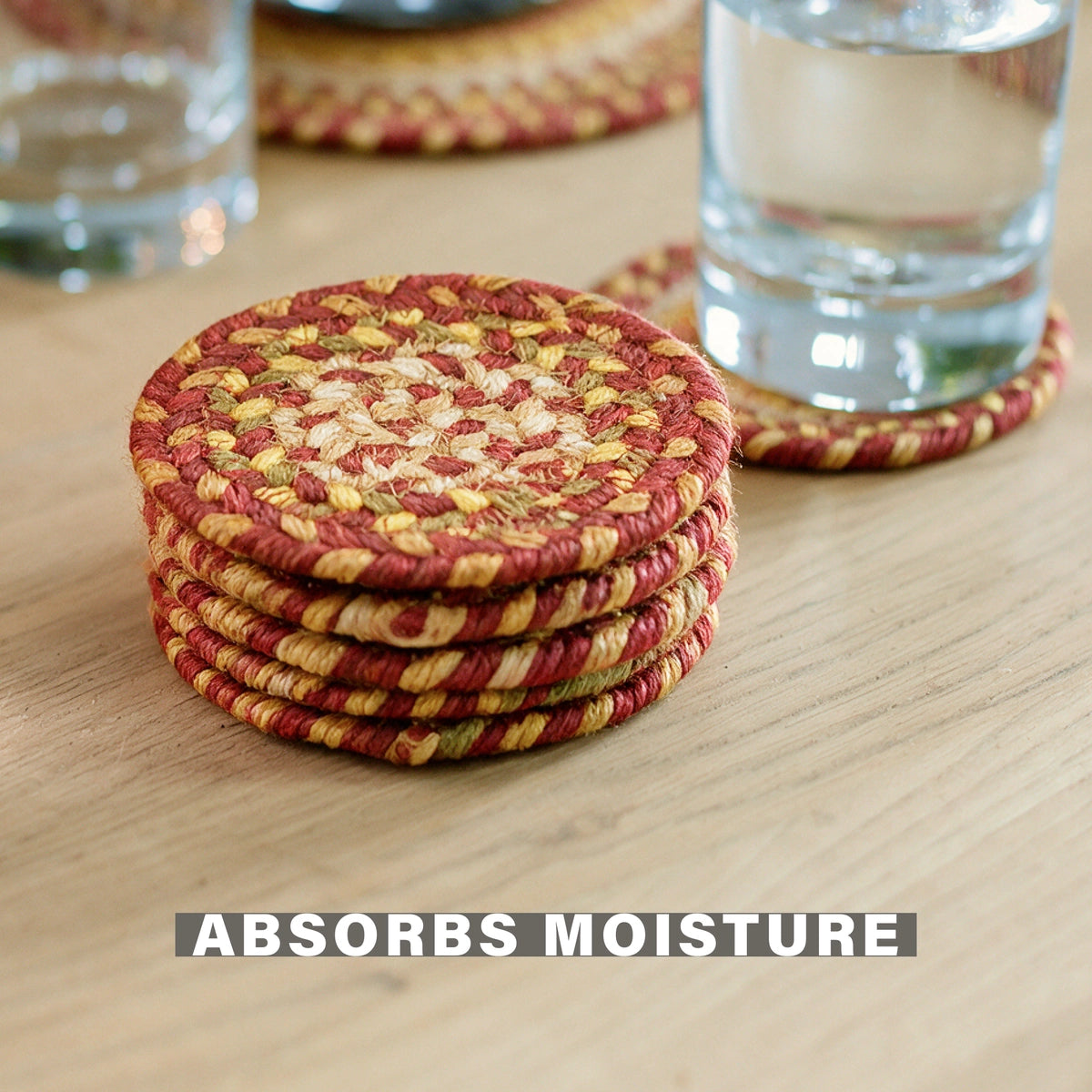 Amber Leaf Red Jute Braided Accessories