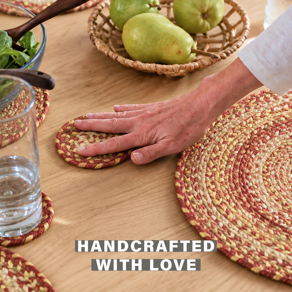 Amber Leaf Red Jute Braided Accessories