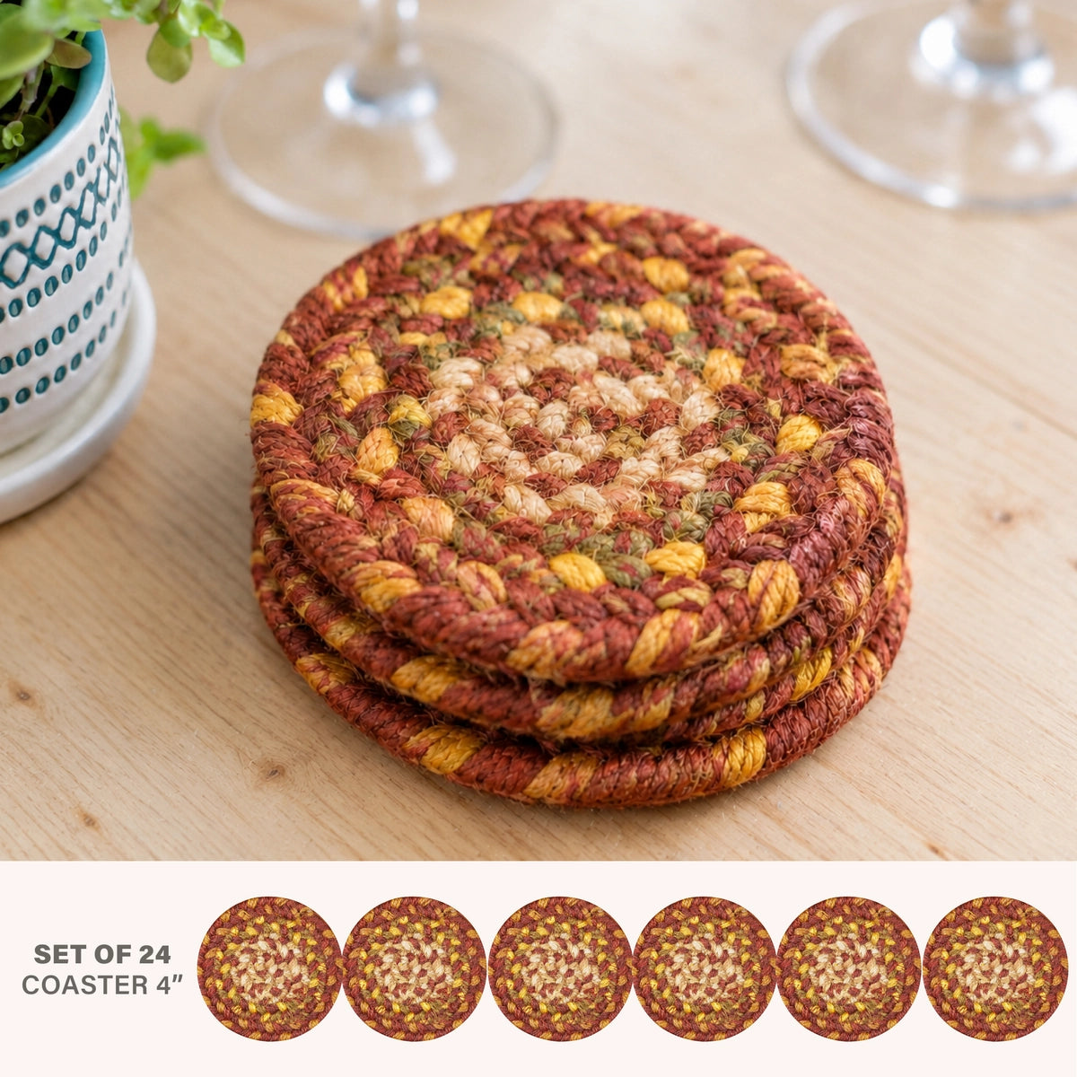 Amber Leaf Red Jute Braided Accessories