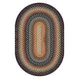 Cocoa Bean Black - Grey Cotton Braided Oval Rug