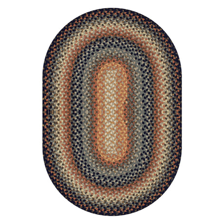 Cocoa Bean Black - Grey Cotton Braided Oval Rug