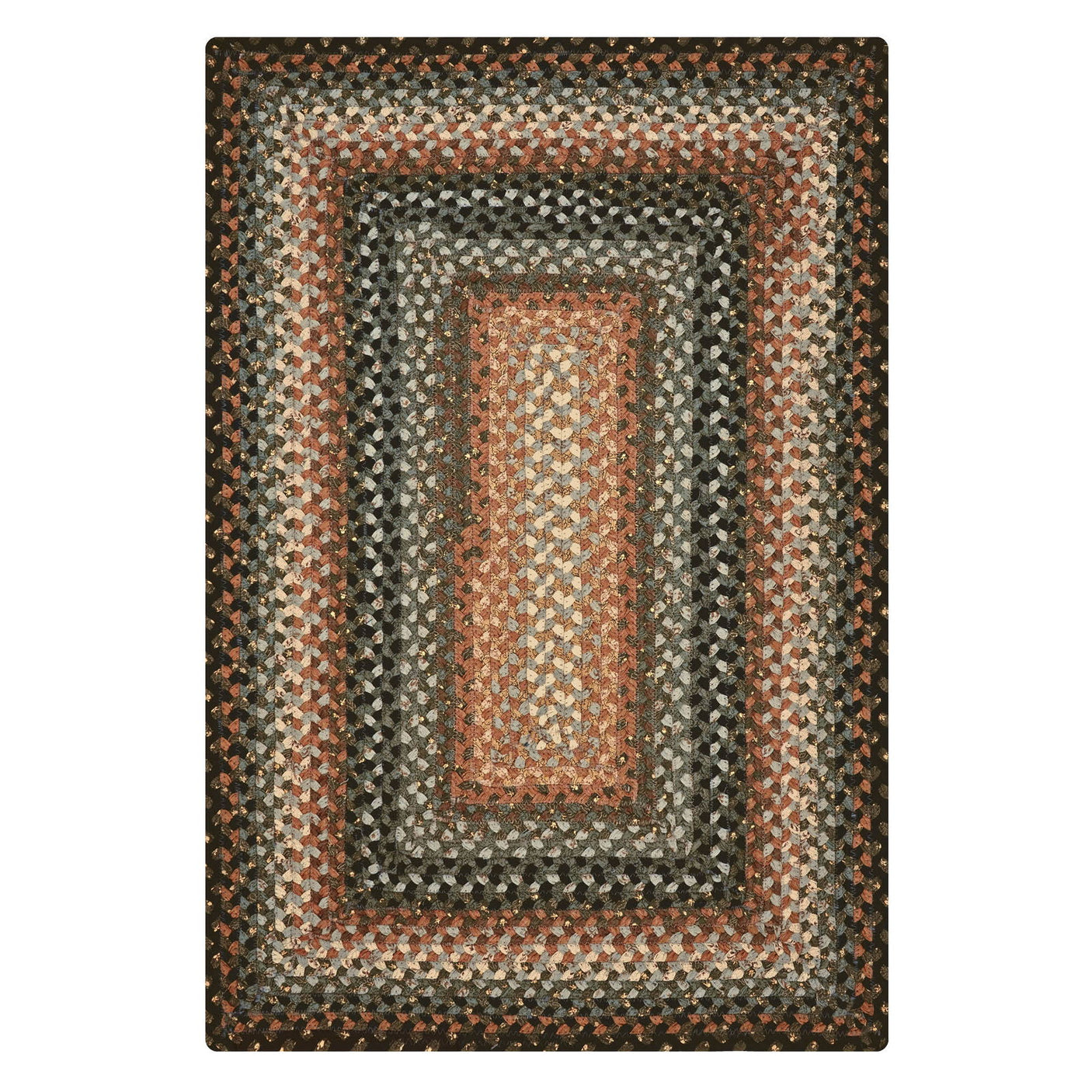 Cocoa Bean Black - Grey Cotton Braided Rug