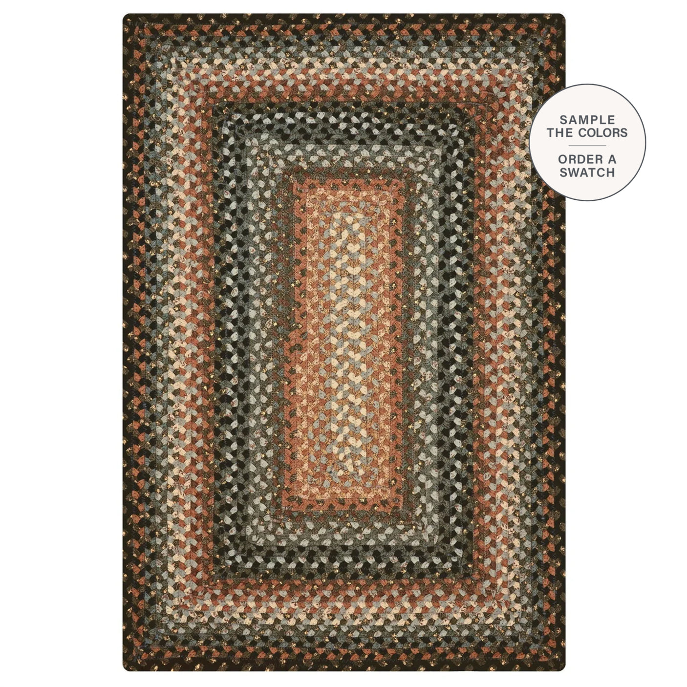 Cocoa Bean Black, Grey Cotton Braided Rugs