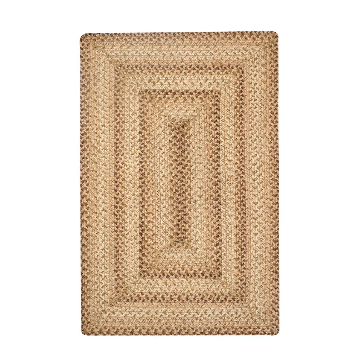 Cookie Dough Brown Jute Braided Rectangular Rugs