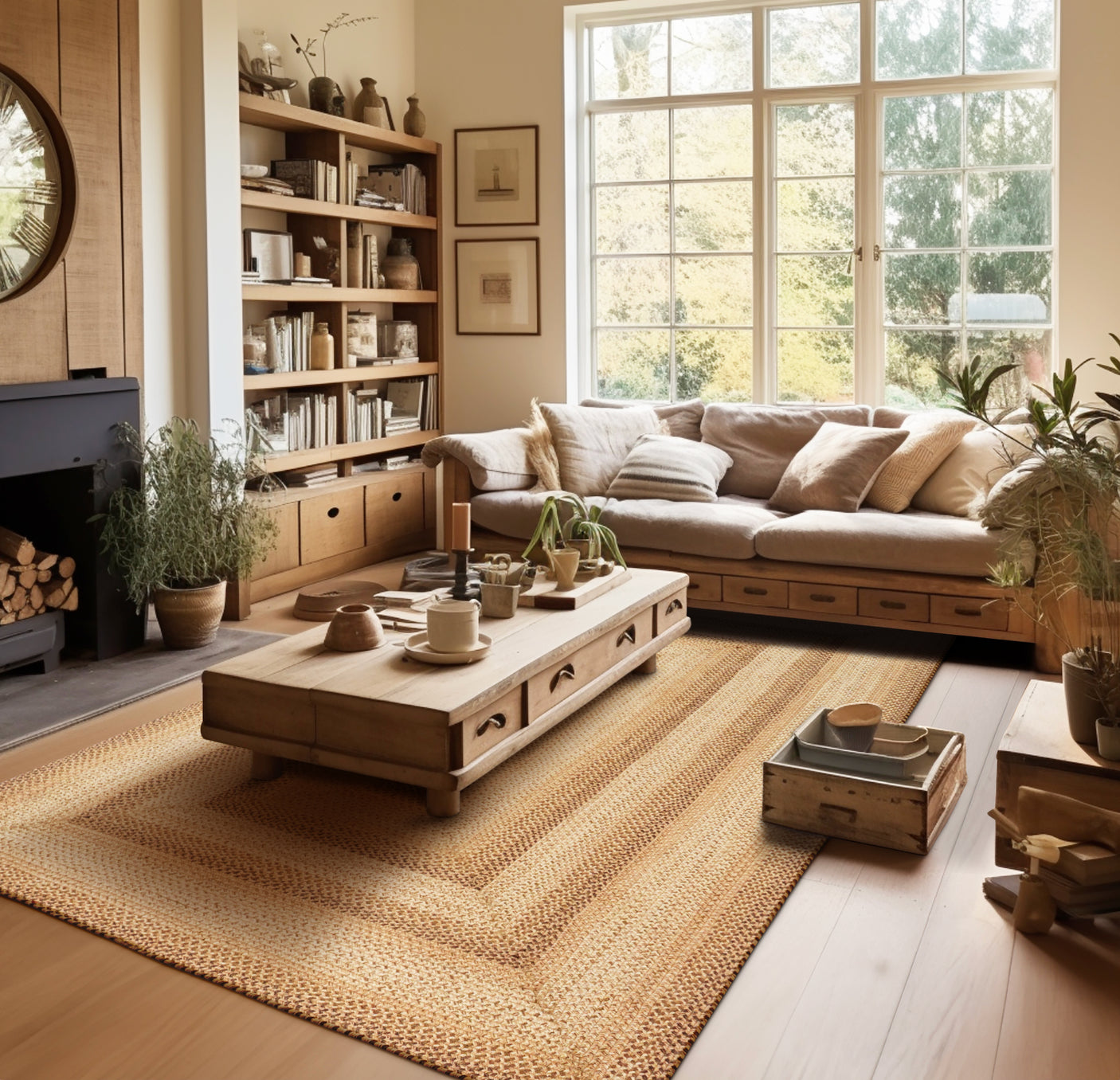 Cookie Dough Brown Jute Braided Rug