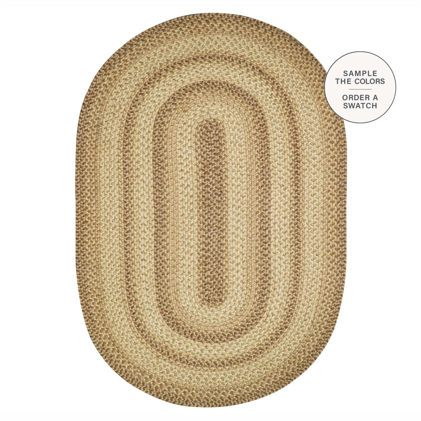 Cookie Dough Jute Oval Braided Rugs