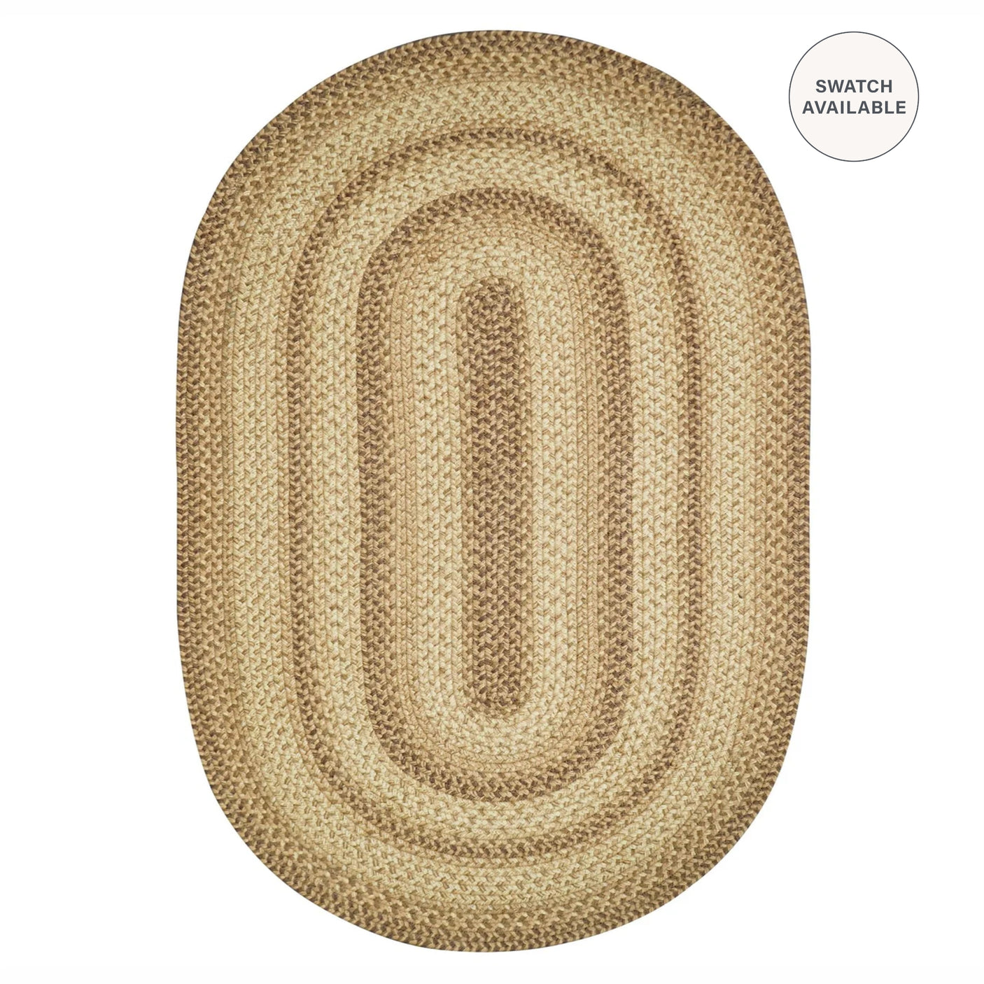 Cookie Dough Jute Oval Braided Rugs