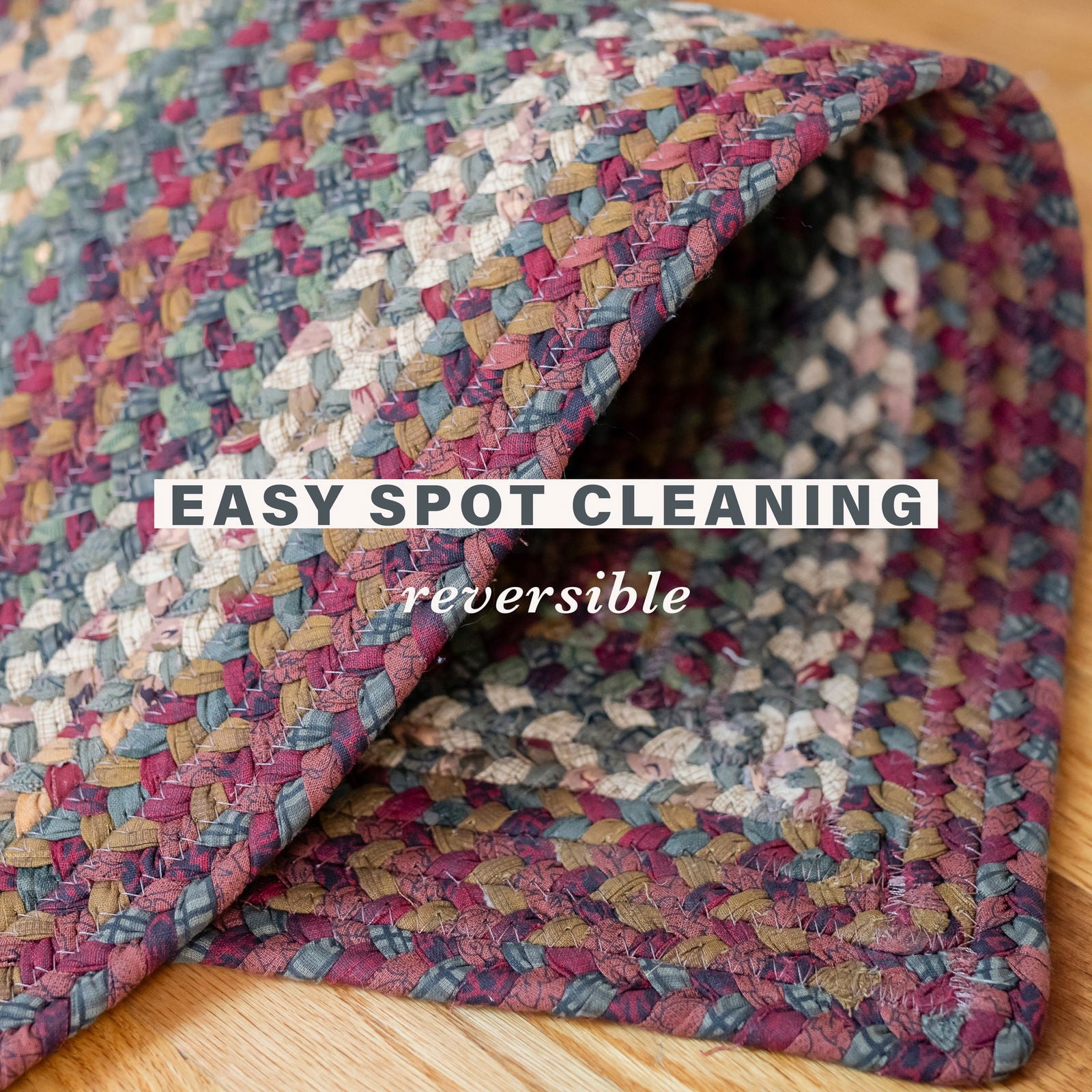 グラデーションスリーブ各国家 Neverland Multi Color Rectangular Cotton Braided Rugs Reversible