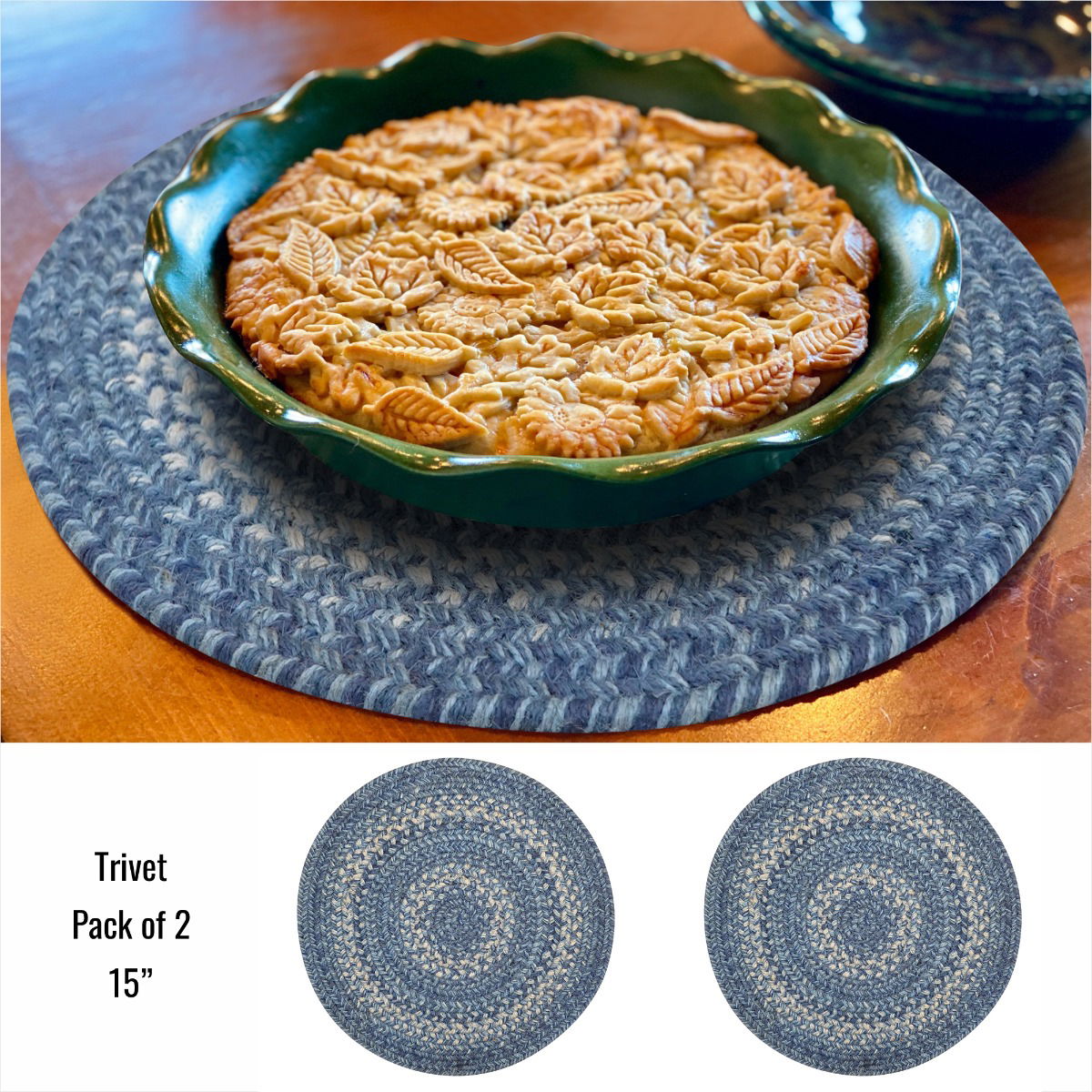 Round Blue Braided Accessories for Classic Kitchen decoration