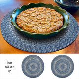 Round Blue Braided Accessories for Classic Kitchen decoration