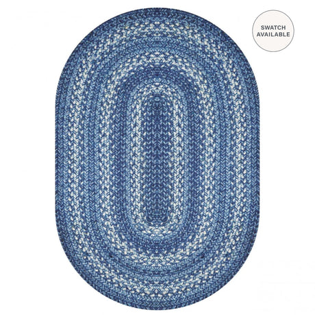 Denim Blue Braided Oval Jute Rugs
