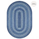 Denim Blue Braided Oval Jute Rugs