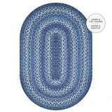 Denim Blue Braided Oval Jute Rugs