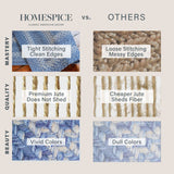 Best Blue Jute Braided Rectangular Rug 