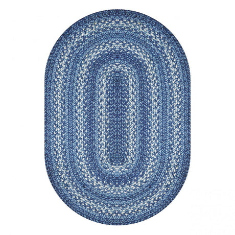 Denim Blue Braided Oval Rug