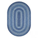 Denim Blue Braided  Jute Rugs Oval