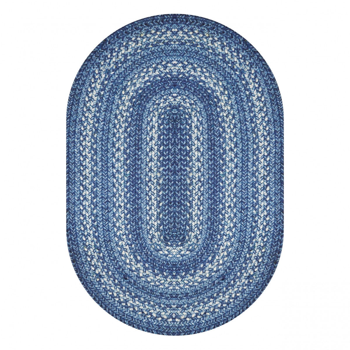 Denim Blue Braided Oval Rug