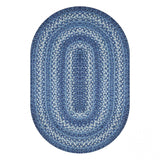 Denim Blue Braided Oval Rug