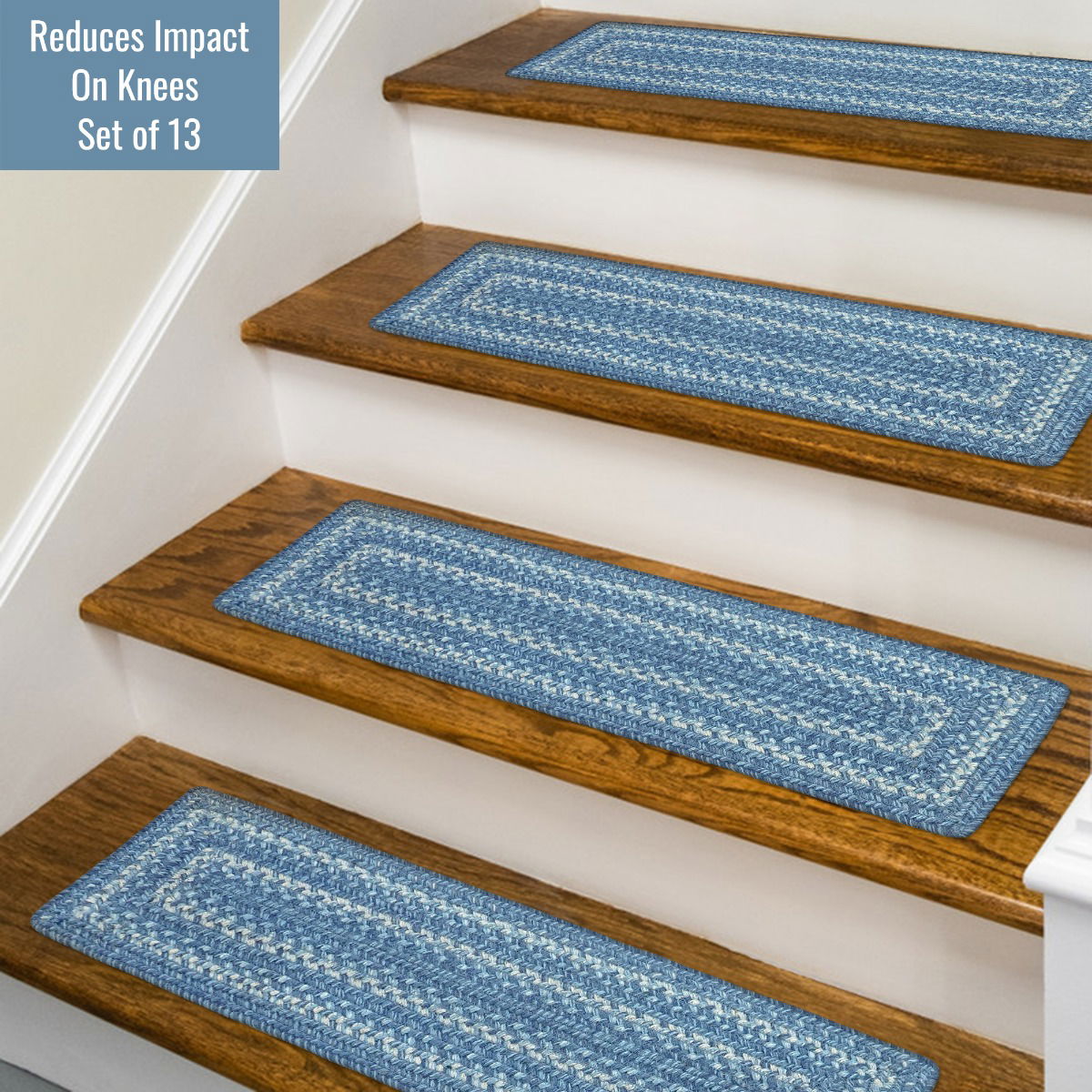 Rectangular Blue Braided Accessories for Stairs 
