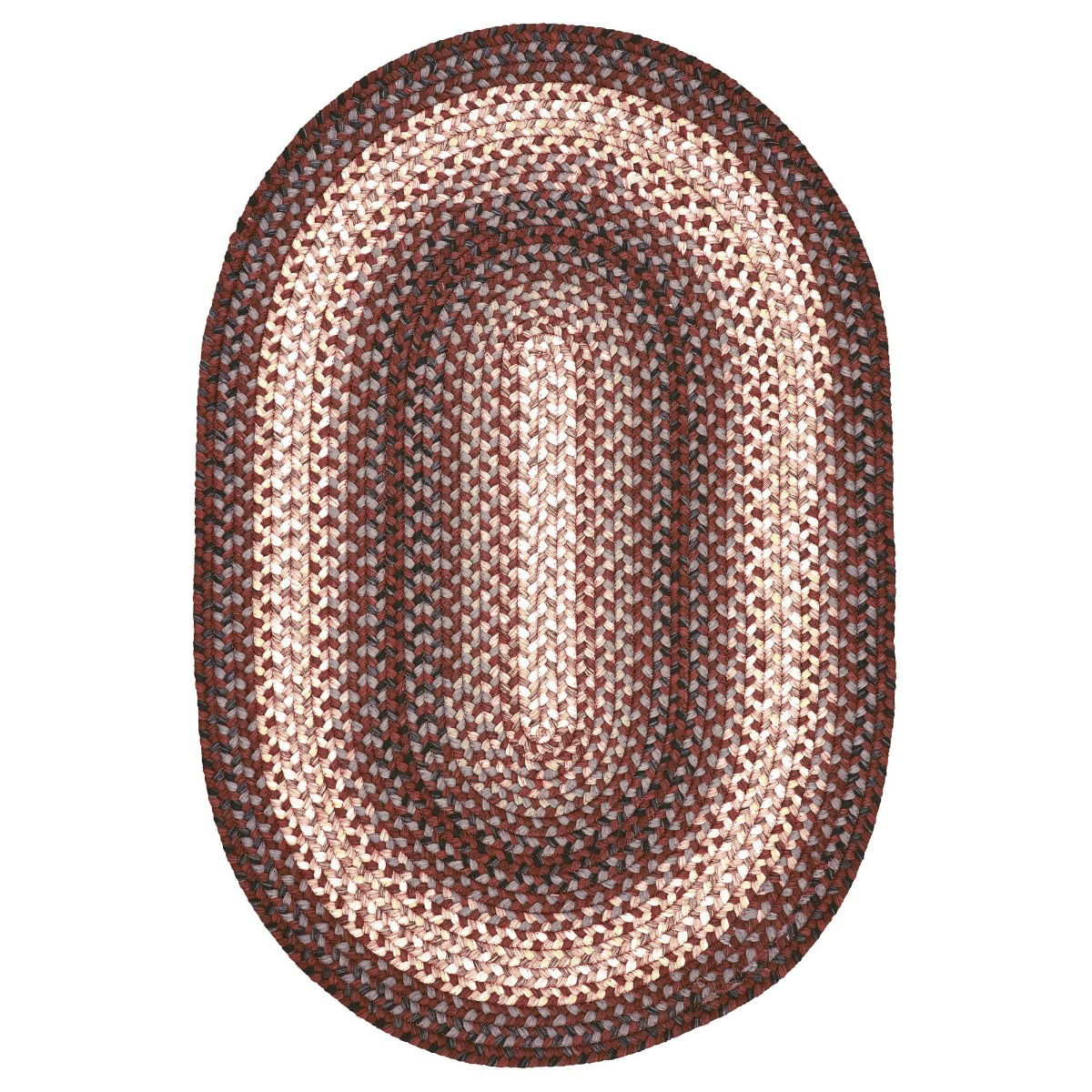 Driftwood Brown Ultra Durable Braided Oval Rug