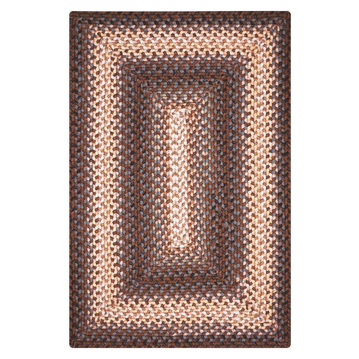 Driftwood Brown Ultra Durable Braided Rectangular Rug