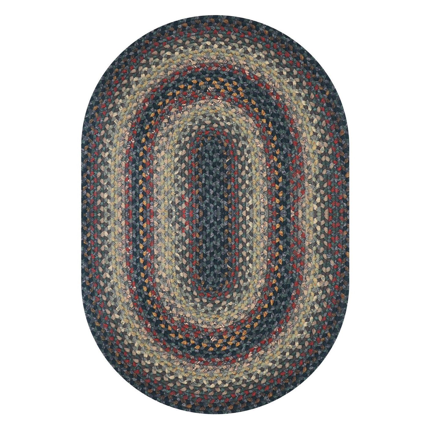 Enigma Black - Grey Cotton Braided Oval Rug silo