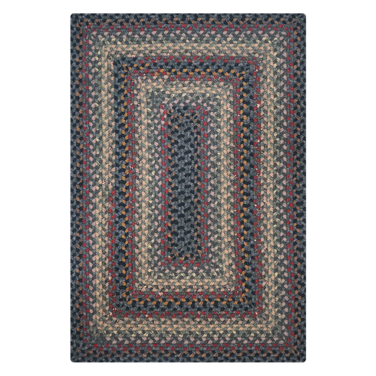 Enigma Black - Grey Cotton Braided Rectangular Rug
