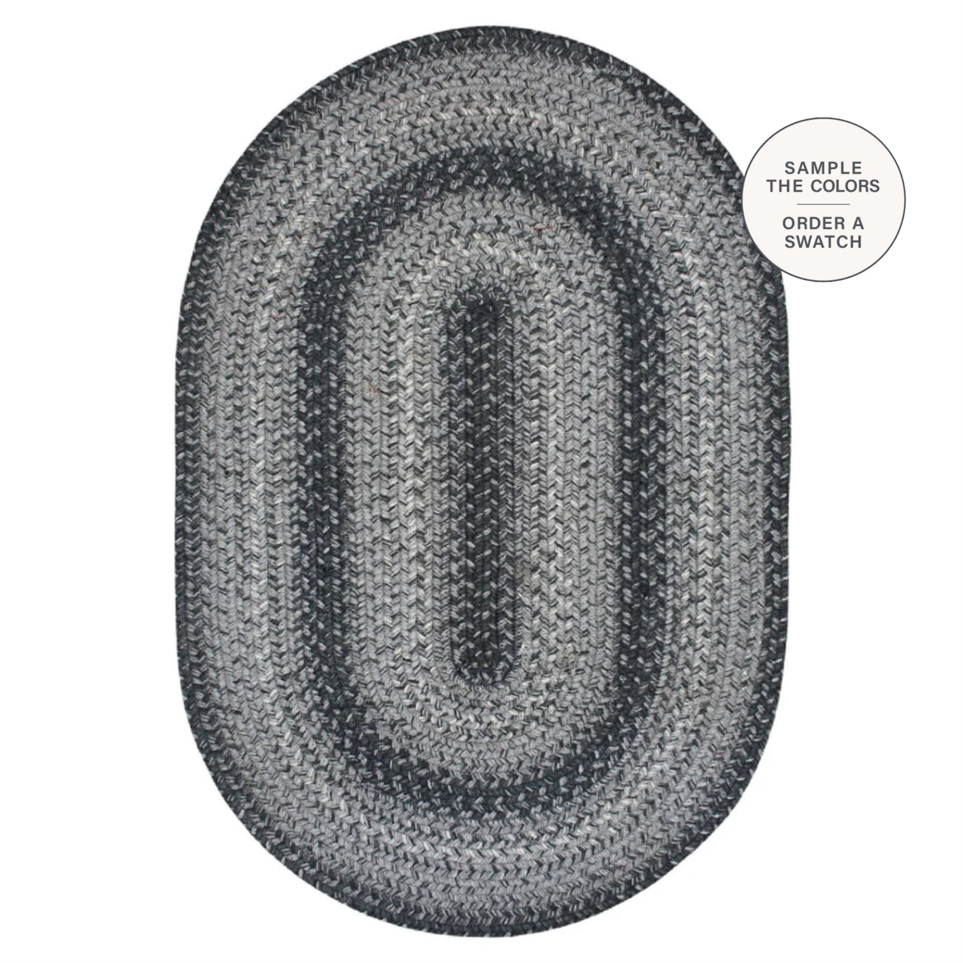 Flint Hill Grey Braided Jute Oval Rug