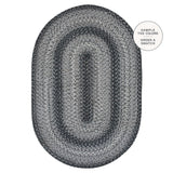 Flint Hill Grey Braided Jute Oval Rug