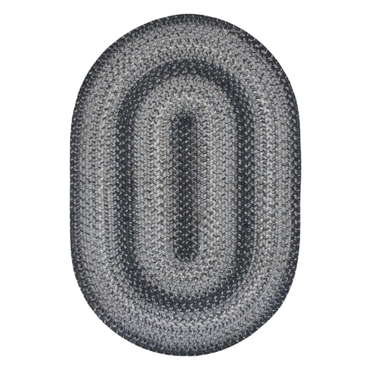 Flint Hill Grey Braided Jute  Rug Oval