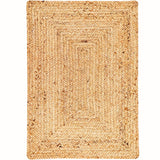 George Natural Jute Braided Rectangular Rugs for indoor/outdoor use, perfect for entryways, kitchens, living rooms, bedrooms, and pets.
