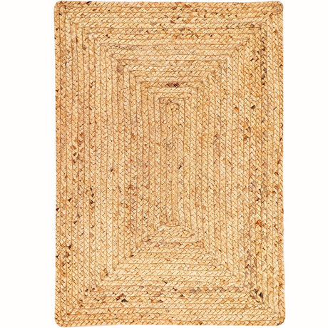 George Natural Jute Braided Rectangular Rugs for indoor/outdoor use, perfect for entryways, kitchens, living rooms, bedrooms, and pets.