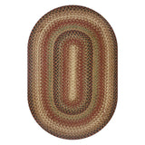 Gingerbread Brown - Deep Red Jute Braided oval Rug