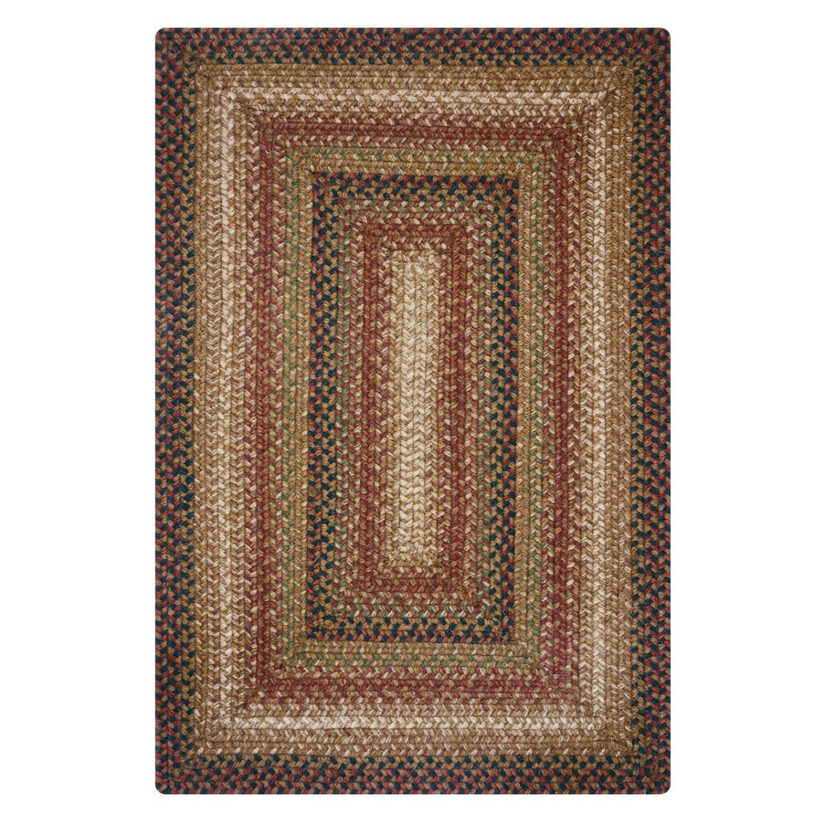 Gingerbread Brown - Deep Red Jute Braided Rectangular Rug silo shot
