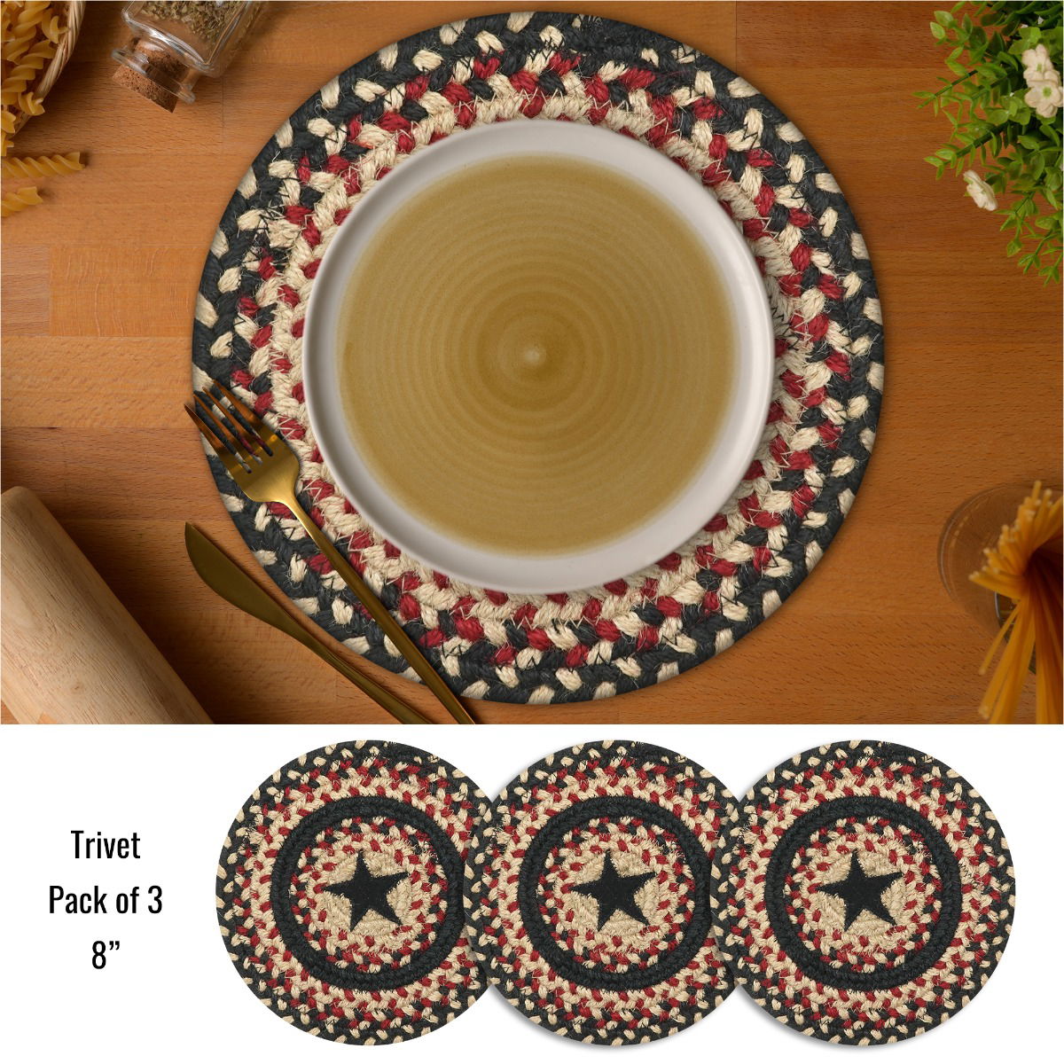 Best Primitive Star Braided Accessories for Kitchen Table Placemats