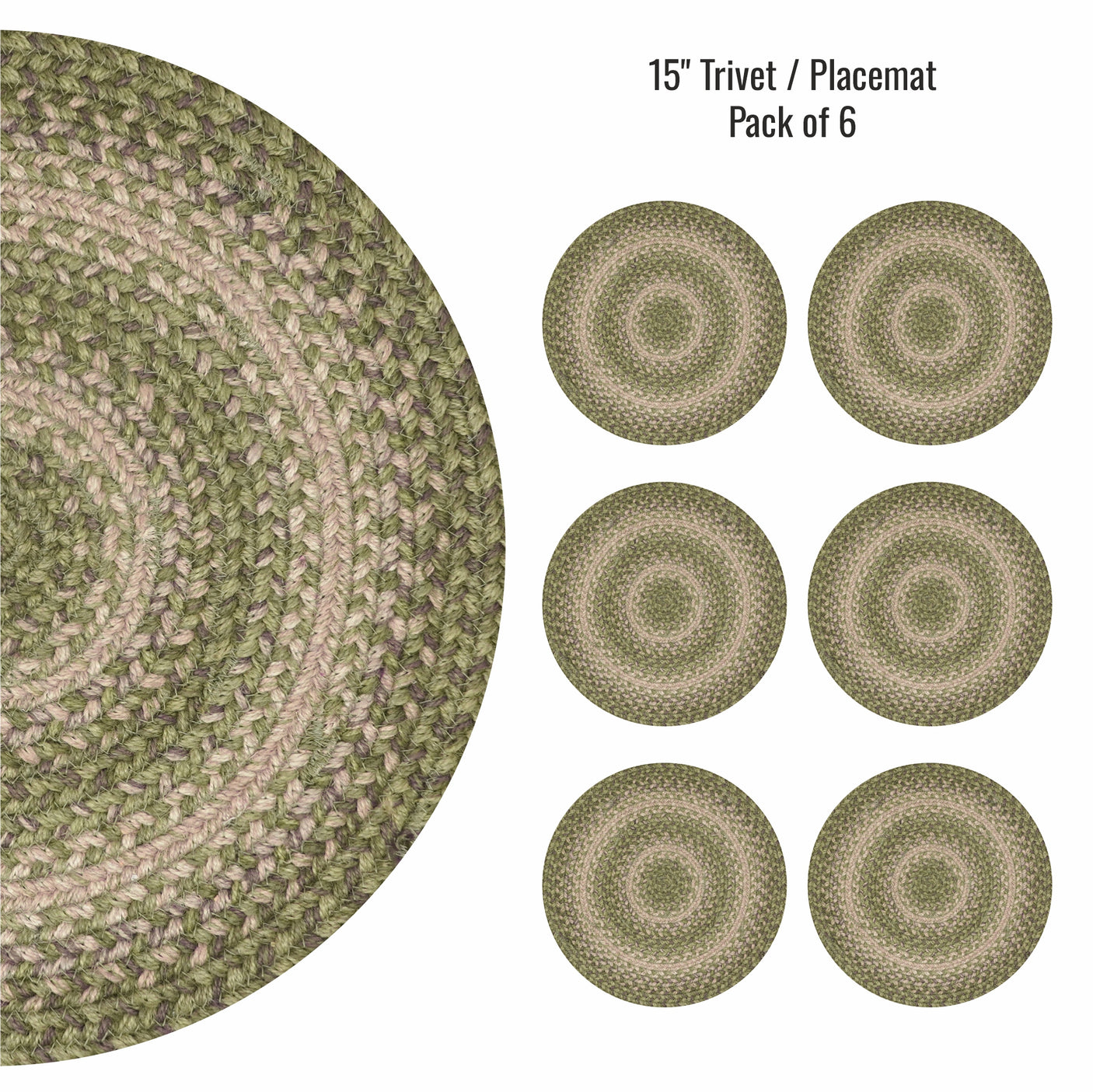 Grassland Green Jute Braided Accessories