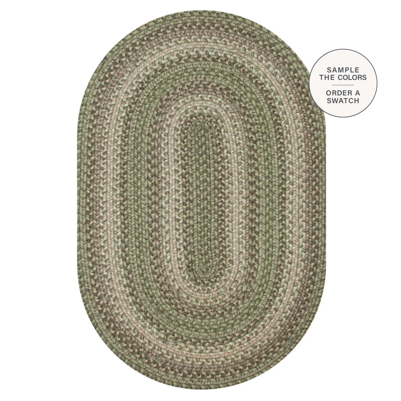 Grassland Green Oval Jute Braided Rugs